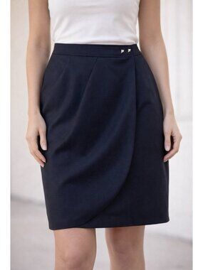 Hugo Boss Valeka Skirt Black Stretch Wool Pencil FR 40 GB 10 IT 42 US 6 NEW